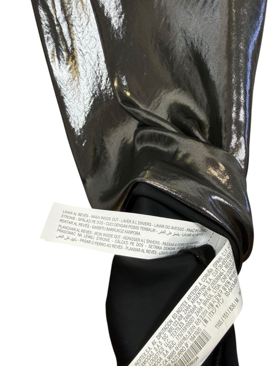 Zara Size M Silver Metallic Halter Neck Maxi Slip Dress Liquid Metal Look - Picture 6 of 9